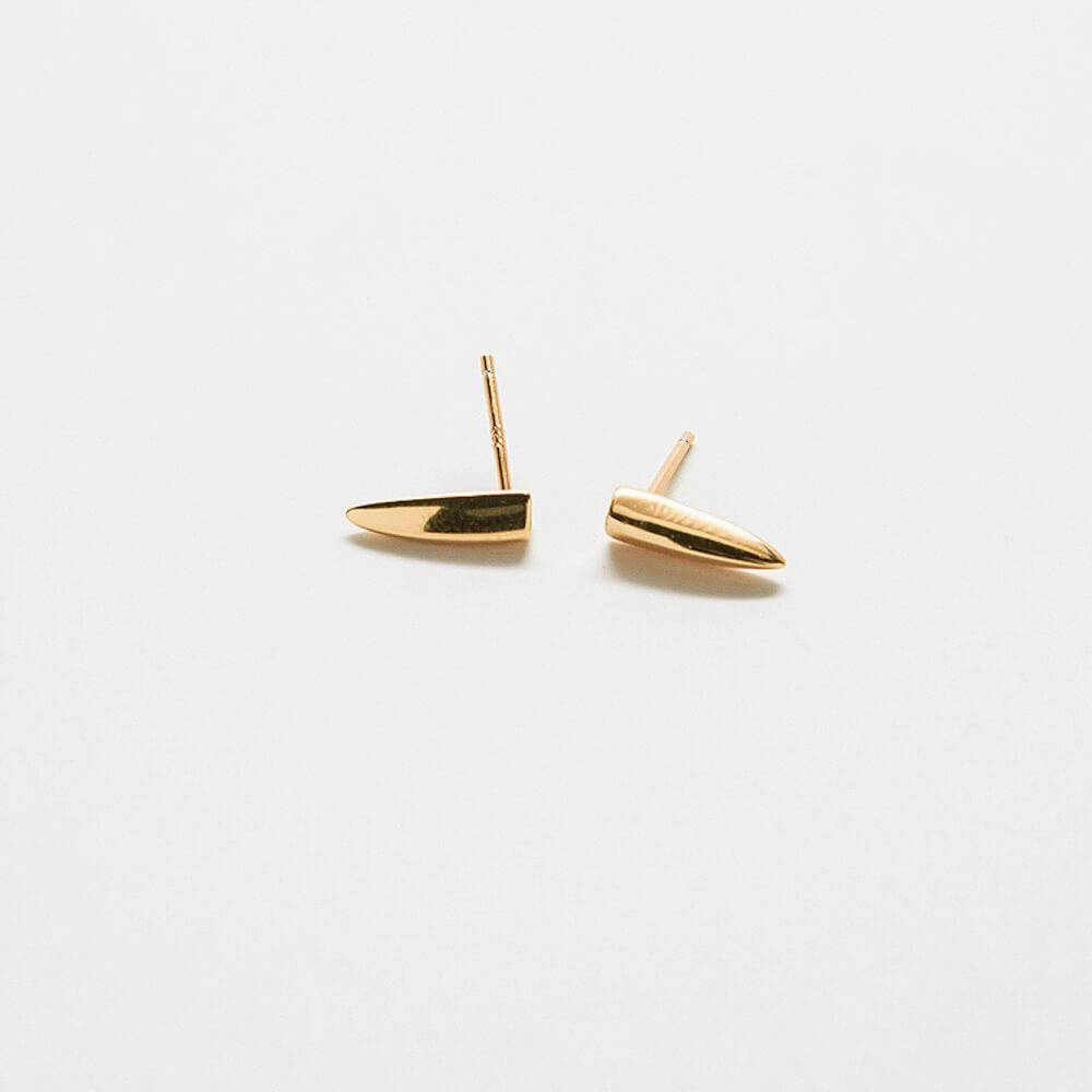 Gold Claw Stud Earrings Artful Edge Muted Finish