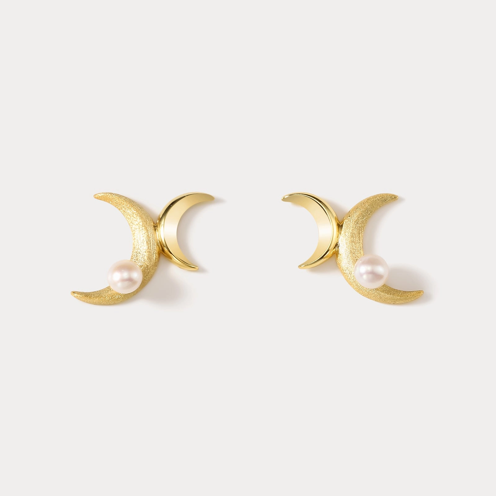Gold Double Moon Earrings Graceful Shape Luxe Moment