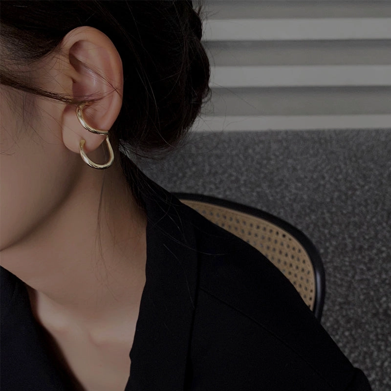 Gold Duo Stud Earrings Polished Accessory Stylish Form