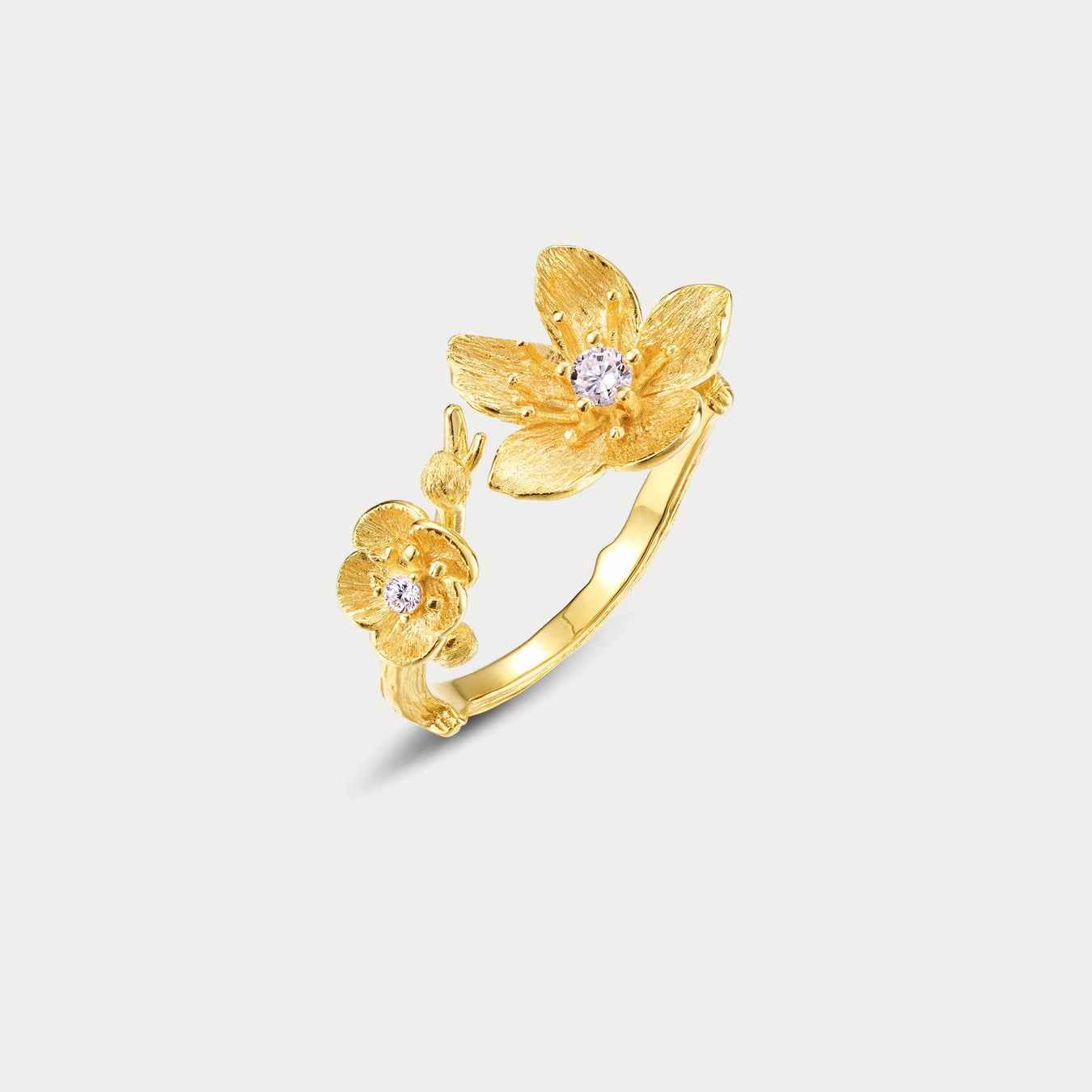 Gold Flower Ring Classic Jewelry Wedding Day