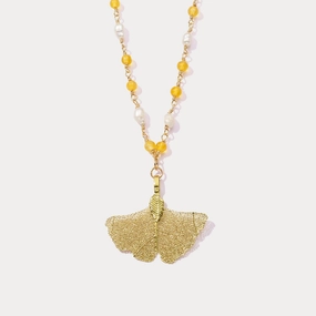 Premium item Trend Setter Gold Ginkgo Leaf Bead Necklace