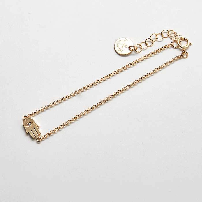 Gold Hamsa Hand Bracelet Valentine Token