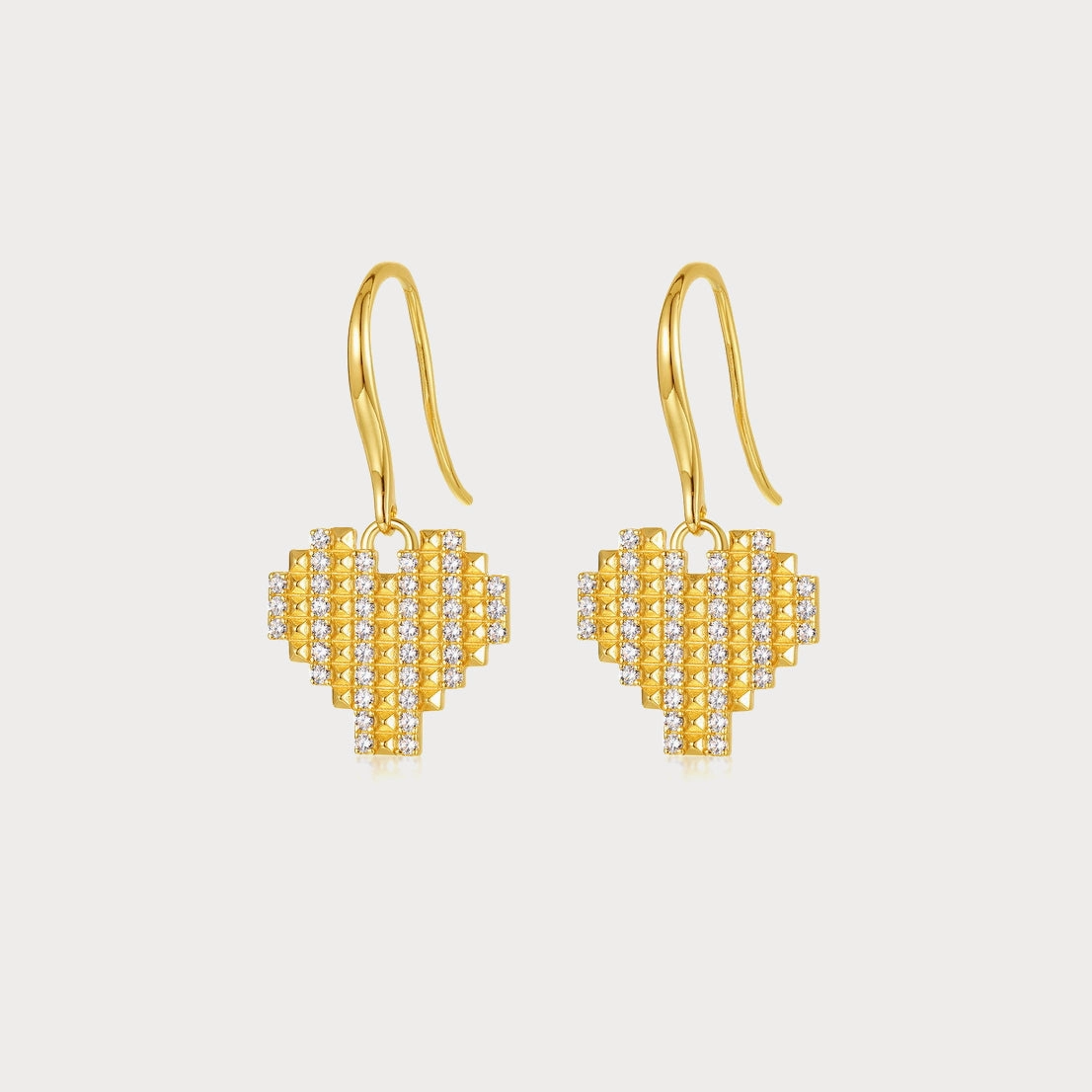Gold Heart Hook Earrings Adorable Accent Delicate Style