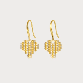 Gold Heart Hook Earrings Adorable Accent Delicate Style