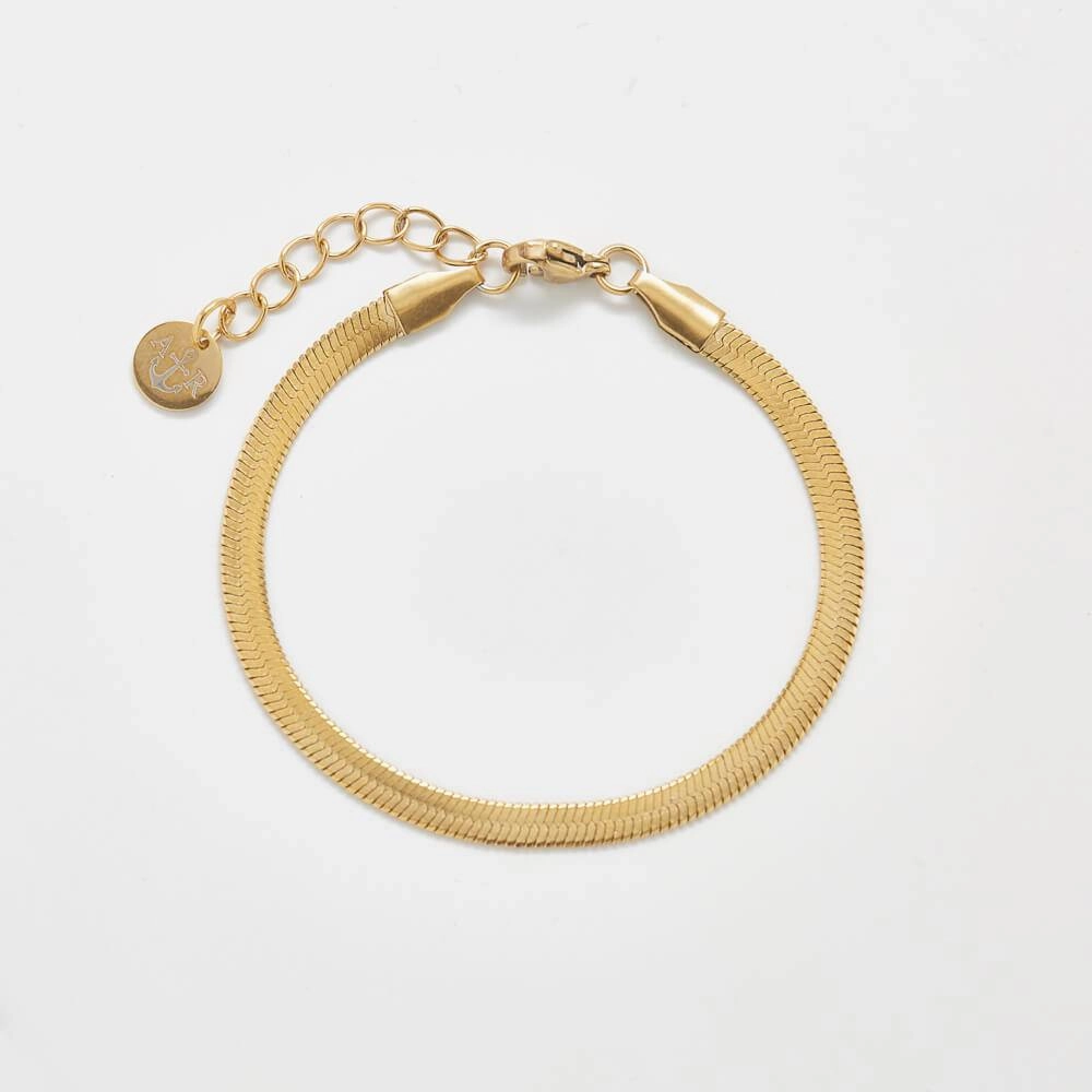 Effortless Touch Gold Herringbone Bracelet