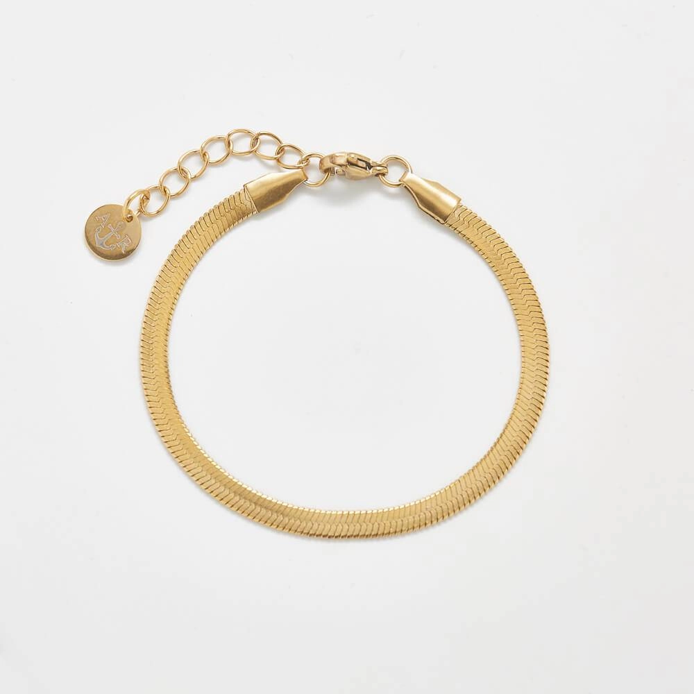 Fashion Elegance Instant Match Gold Herringbone Bracelet