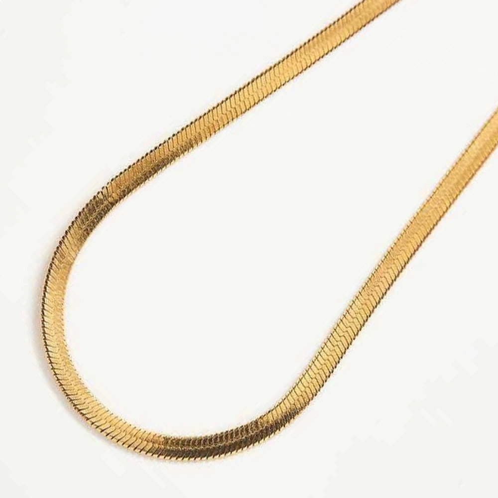 Trend Forward Gold Herringbone Necklace