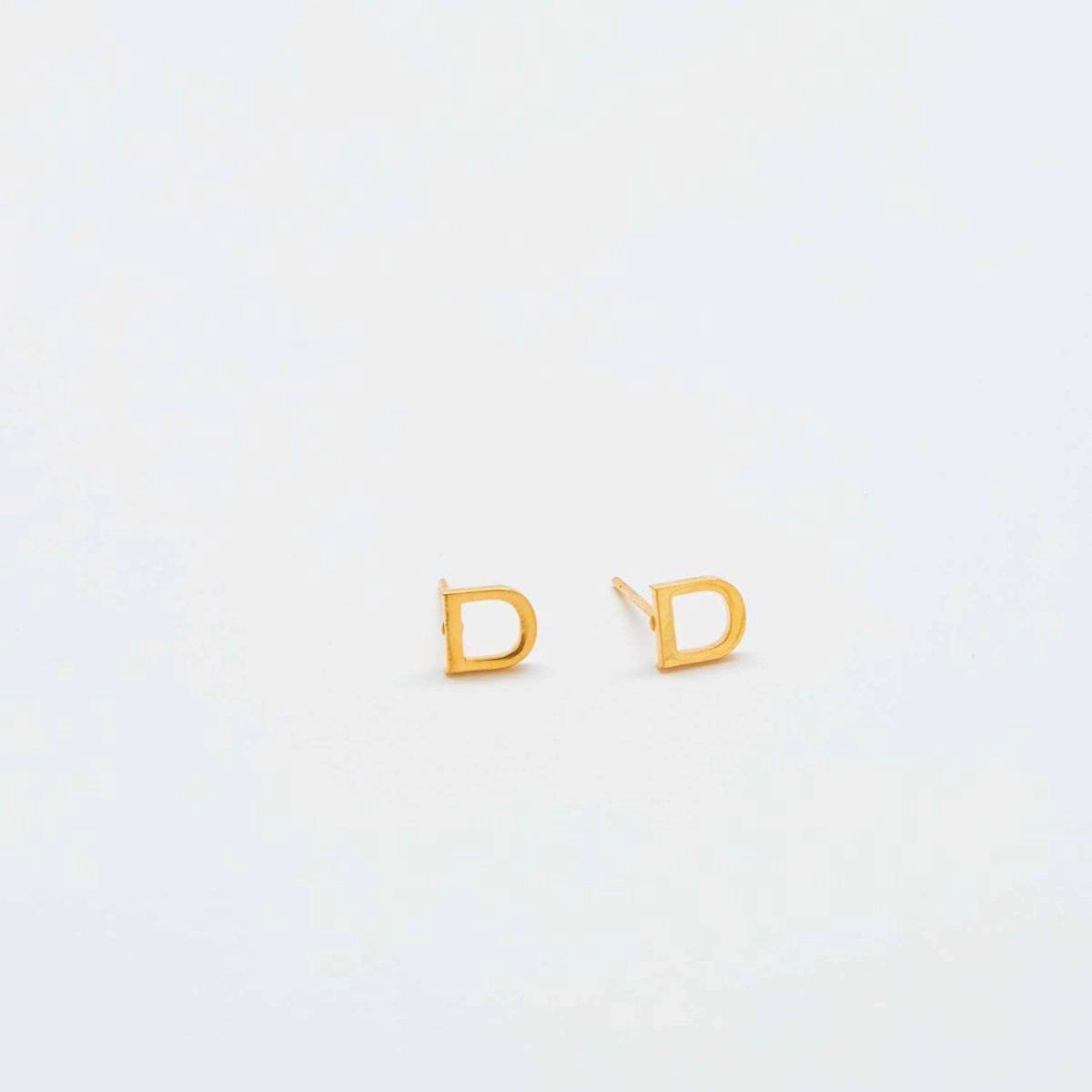 Opulent Design Luminous Sparkle Gold Initial Earrings