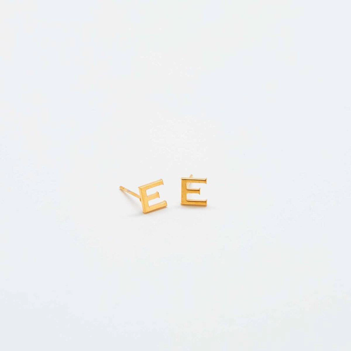 Bold Craftsmanship Gold Initial Earrings