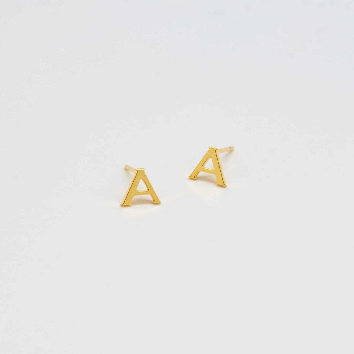 Gold Initial Earrings Signature Feature