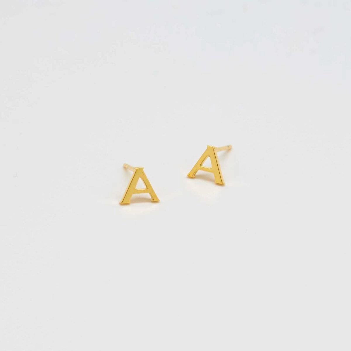 Gold Initial Earrings Light Pop
