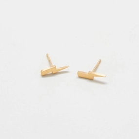 Glow Look Gold Lightning Bolt Stud Earrings