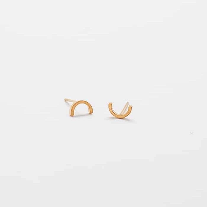 Vogue Style Gold Mini Arc Stud Earrings