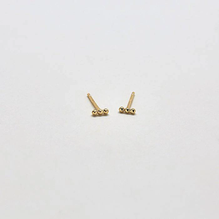Gold Mini Bead Bar Earrings Party Moment