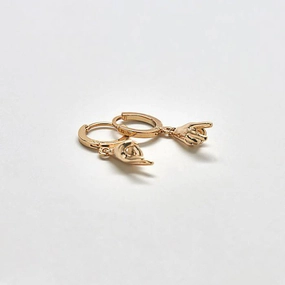 Luxe Craft Delicate Fit Gold Peace Huggie Earrings