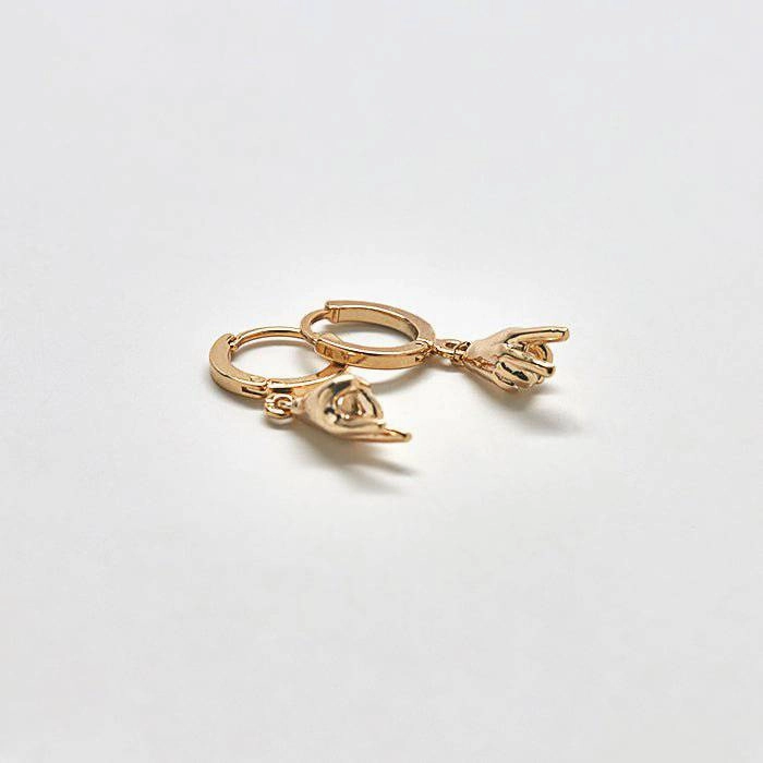 Luxe Craft Delicate Fit Gold Peace Huggie Earrings