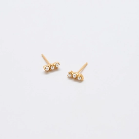 Glam Lookbook Gold Pearl Bar Earrings