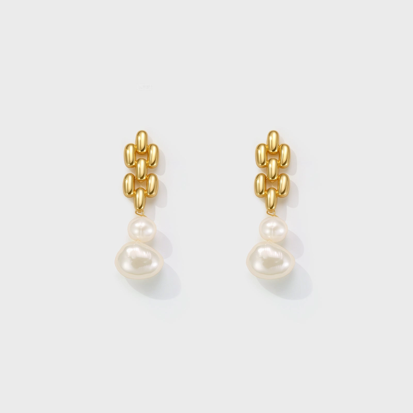 Gold Pearl Drop Earrings Handmade Glam