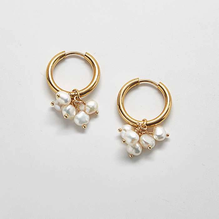 Fashion Mood Gold Pearl Huggie Earrings - Best Seller