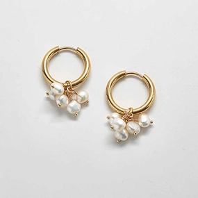 Fashion Mood Gold Pearl Huggie Earrings - Best Seller