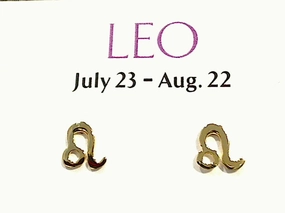 Gold Plated Sterling Leo Zodiac Earrings Delicate Selection Creative Adornment