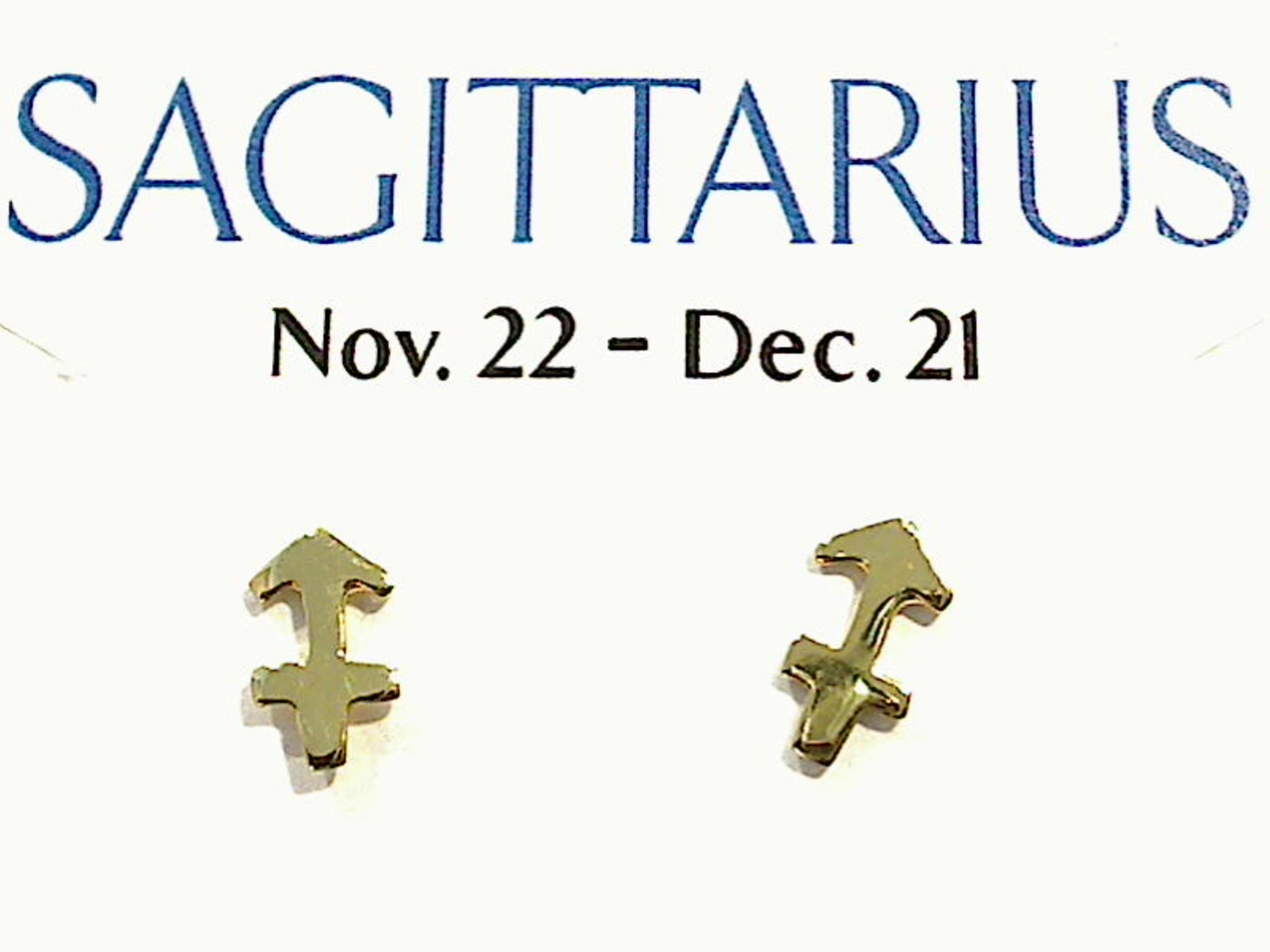 Chic Style Refined Feature Gold Plated Sterling Sagittarius Zodiac Earrings