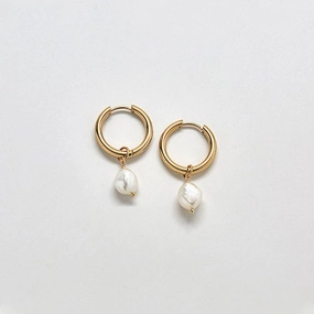 Gold Single Pearl Huggie Earrings - Best Seller Luxurious Craft