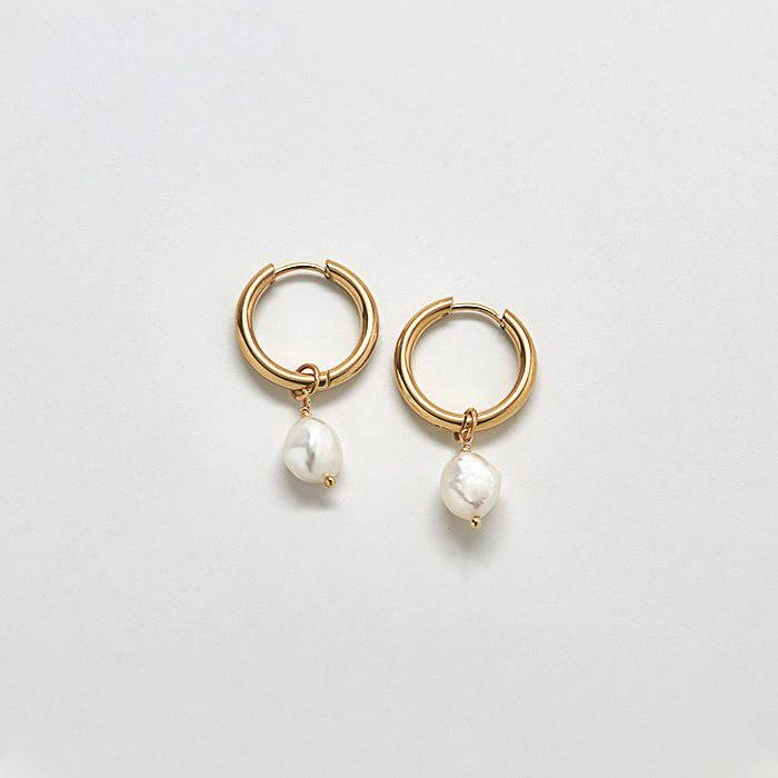 Gold Single Pearl Huggie Earrings - Best Seller Handcrafted Art