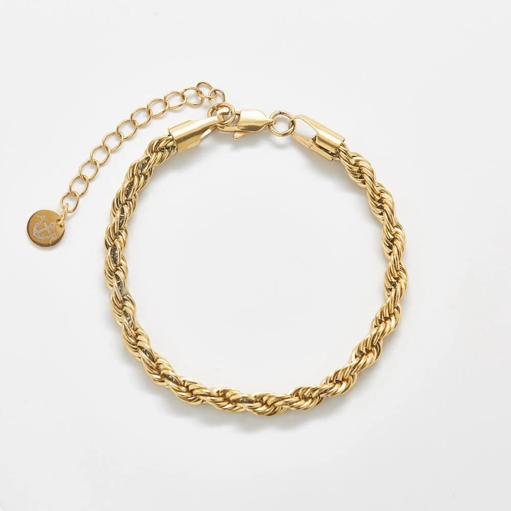 Gold Thick Rope Chain Bracelet Versatile Touch