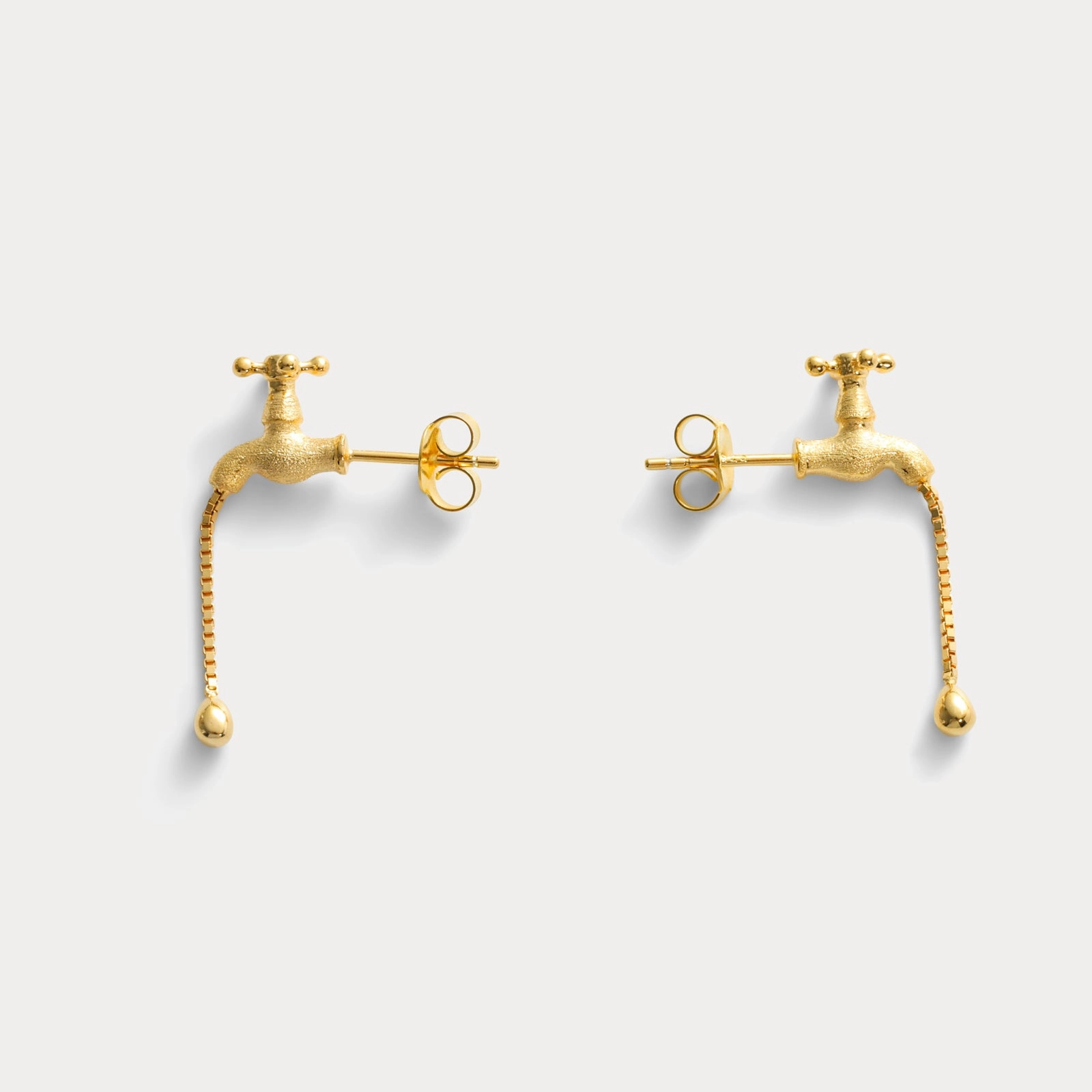 Vibrant Accessories Glow Touch Gold Water Faucet Earrings