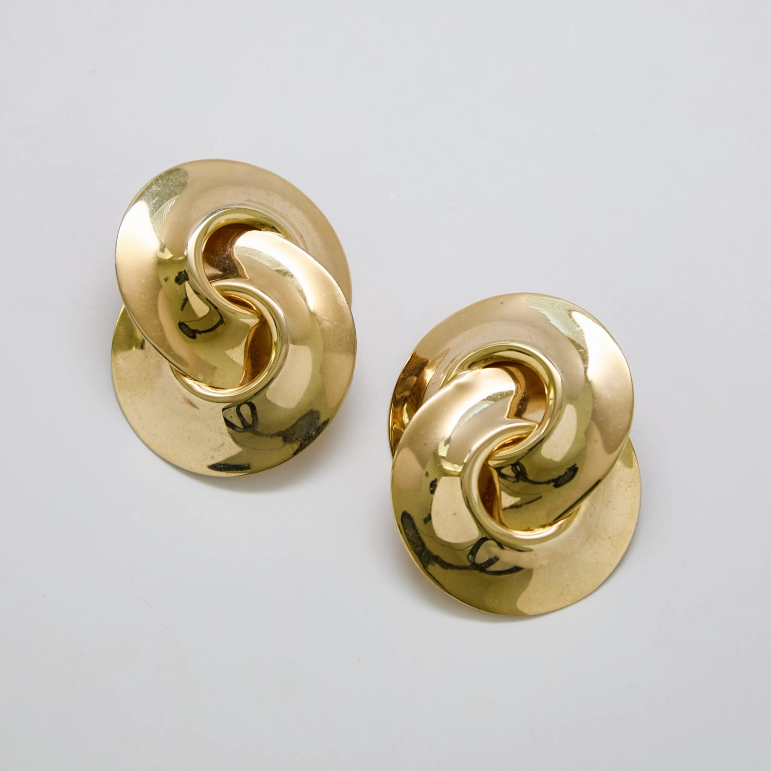 Vintage Gold Circle Door Knocker Earrings Timeless Features