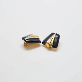 Vintage GJD Black and Gold Earrings Holiday Gift