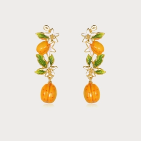 Golden Plum Blossom Dangling Earrings Sturdy Embellishment Premium accessory