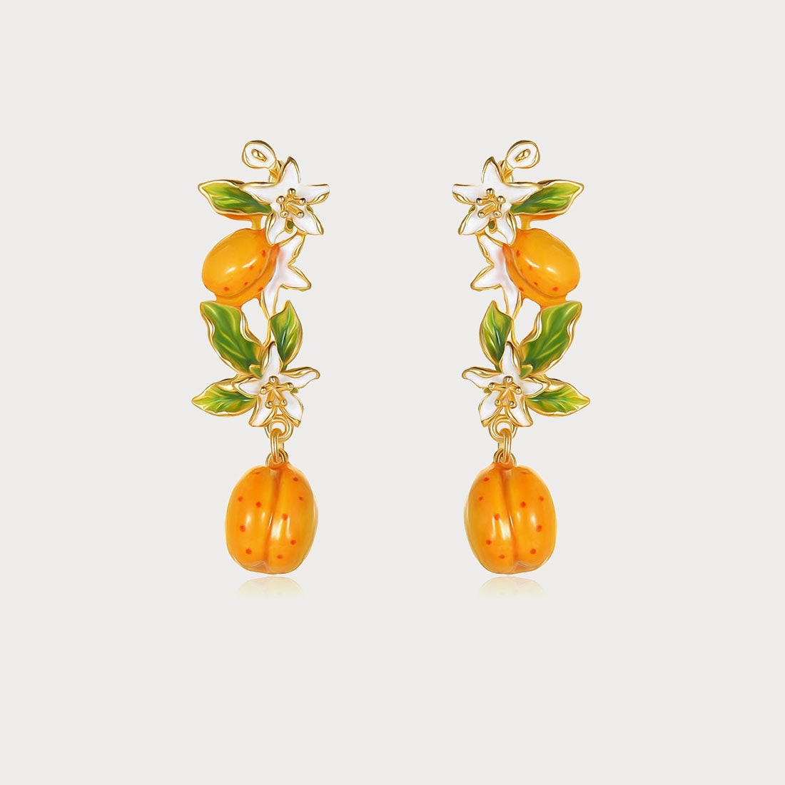 Golden Plum Blossom Dangling Earrings Sturdy Embellishment Premium accessory