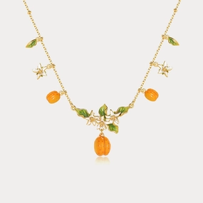 Special Gift Golden Plum Blossom Multi- Charm Necklace