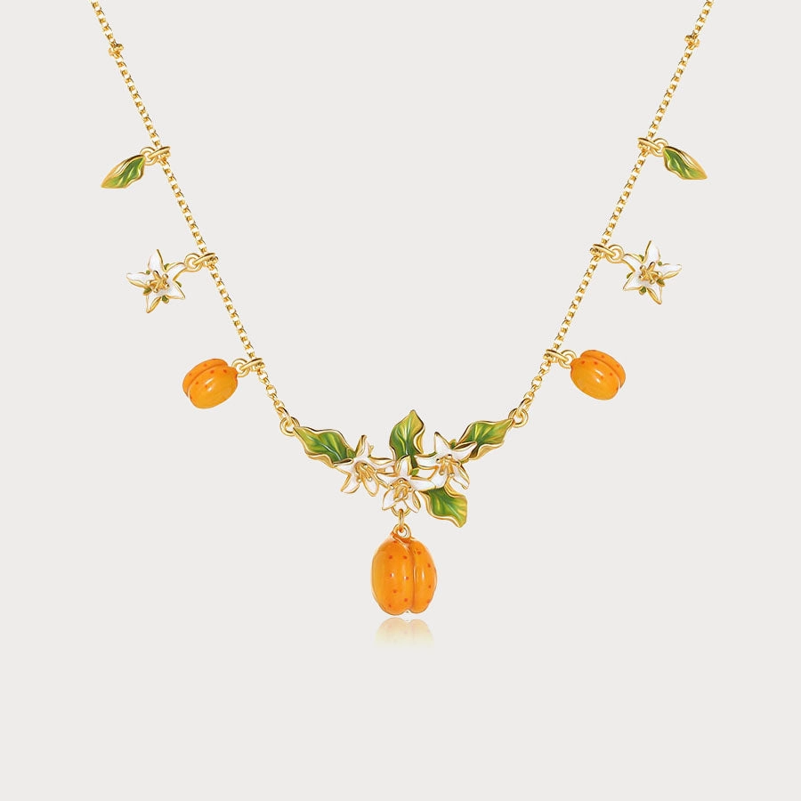 Special Gift Golden Plum Blossom Multi- Charm Necklace