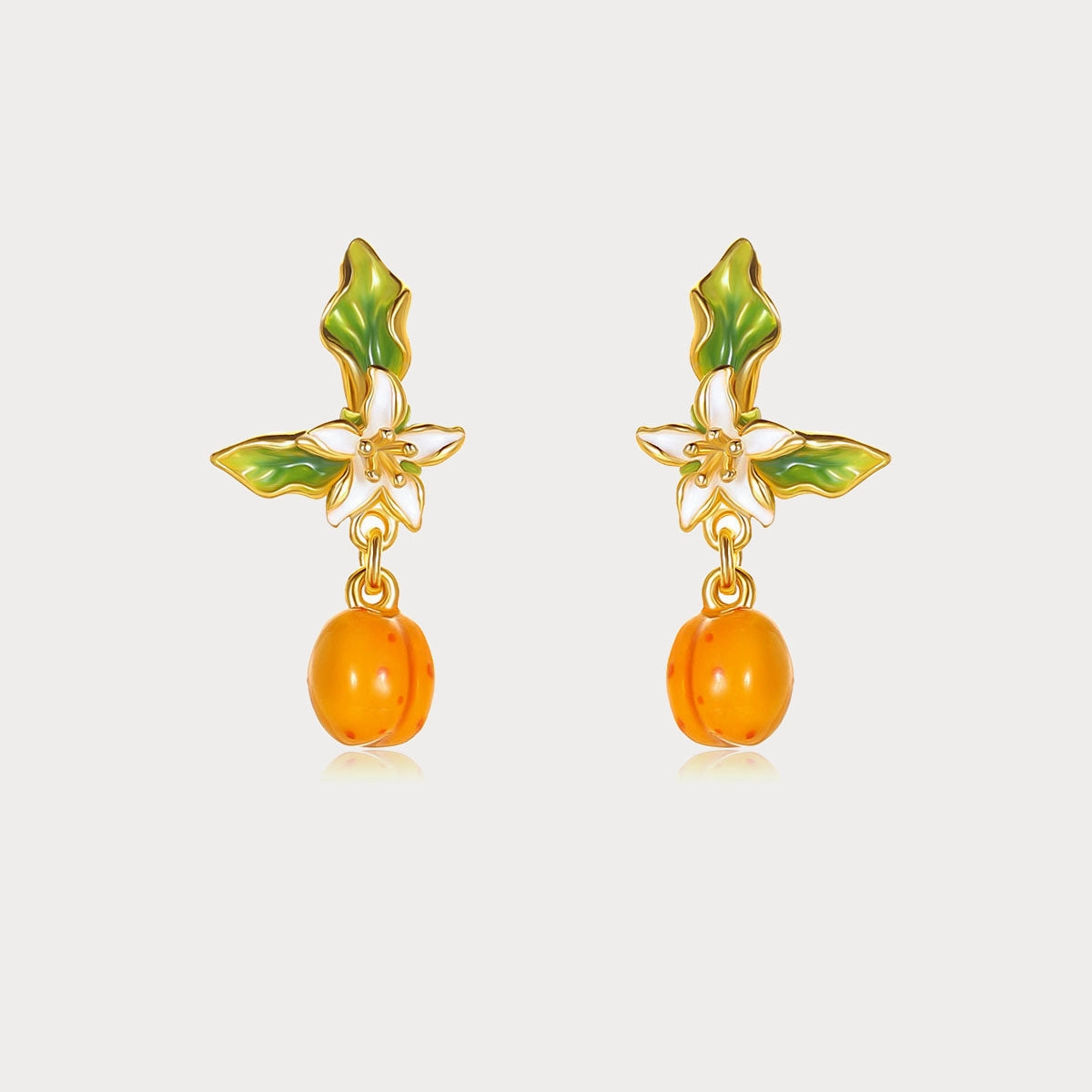 Modern Look Golden Plum Earrings
