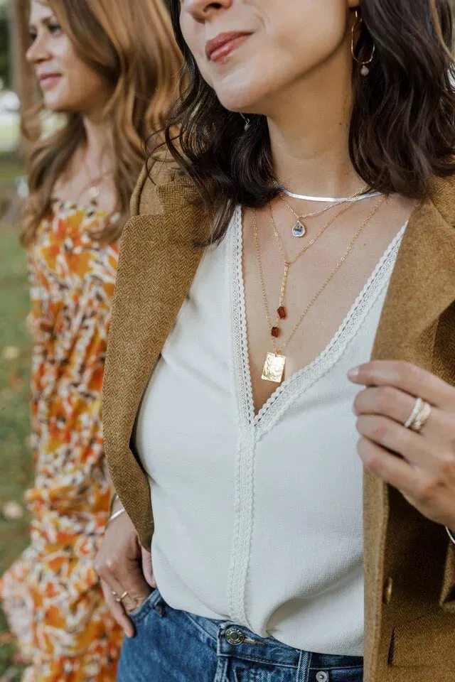 Goldie Rectangle Layering Necklace Budget-Friendly Style Family Detail