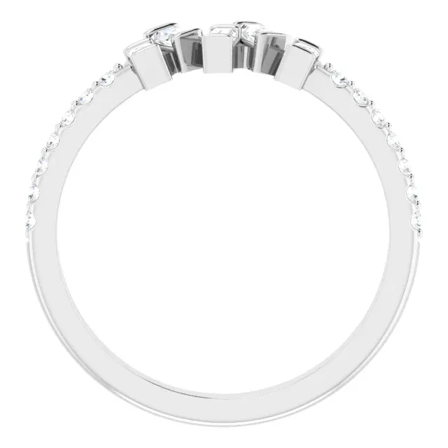 Hypoallergenic Gift Seasonal accessory Platinum 1/3 CTW Diamond Scattered Ring