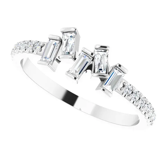 Lightweight Gift Platinum 1/3 CTW Diamond Scattered Ring