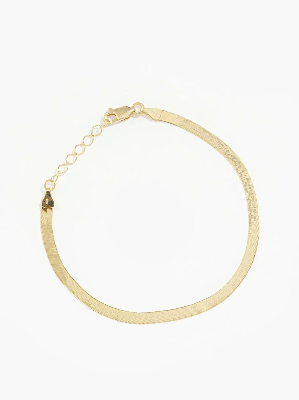 Glamour Accent Solid Gold Herringbone Bracelet