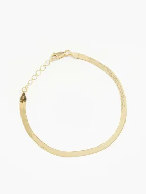 Glamour Accent Solid Gold Herringbone Bracelet