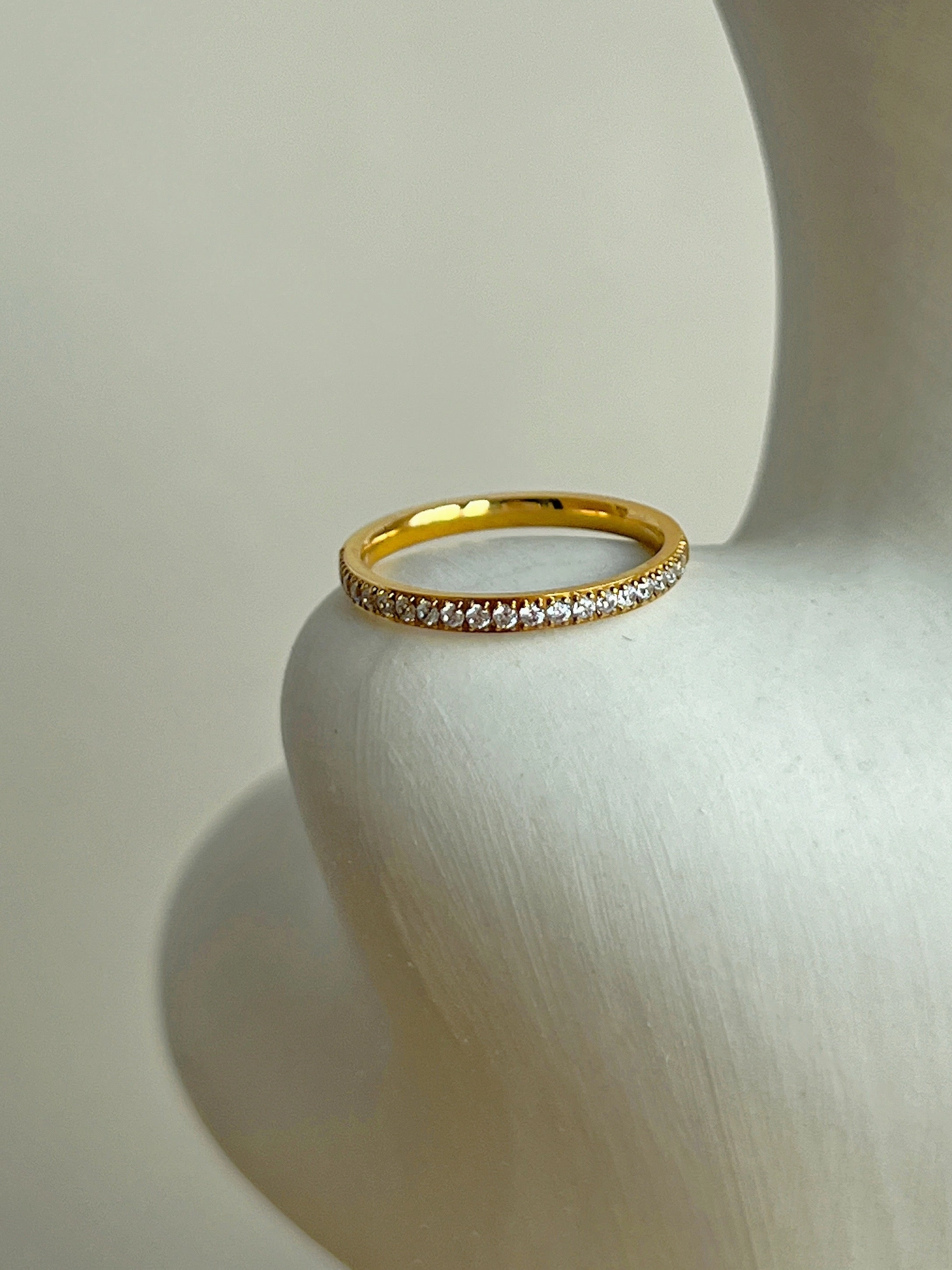 Maya Zirconia Stacking Ring 18K Gold Daily Style