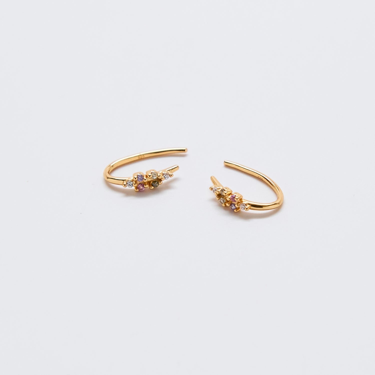 Bold Statement Multi-stone Open Ear Huggies