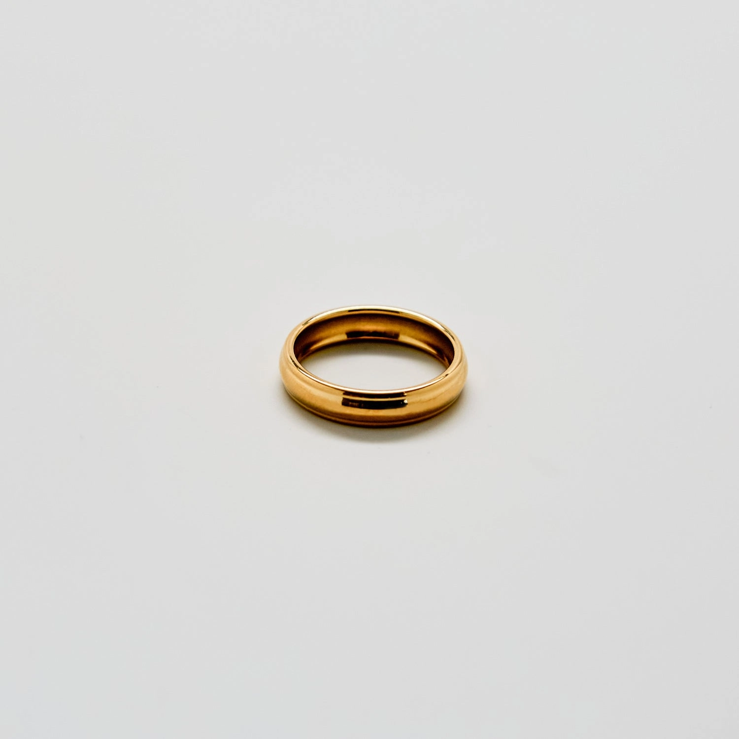 Glowing Detail Gold Wide Barrel Stacking Ring