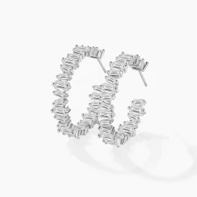 Starry Look Sparkle Touch Luxury Moissanite Hoop Earrings