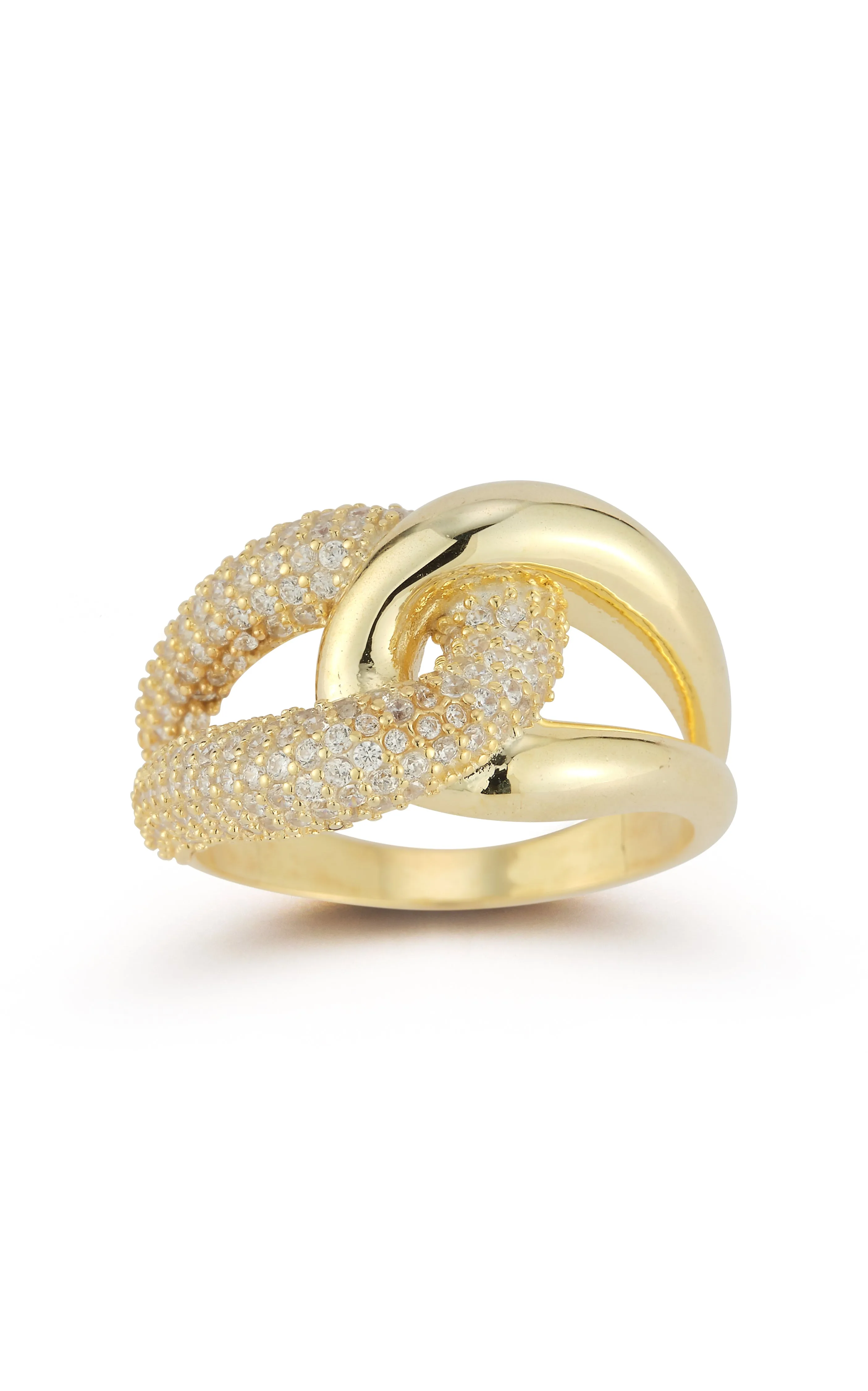 Bold Pav?? X Polished Link Ring Romantic Gift Artistic Adornment