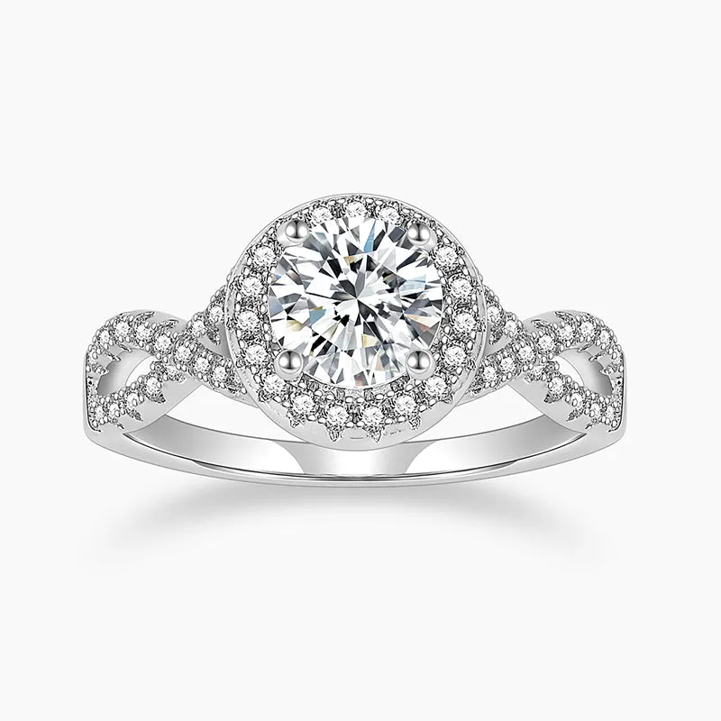 Round Twisted Gems Ring in Sterling Silver Handmade Details Textured Accent