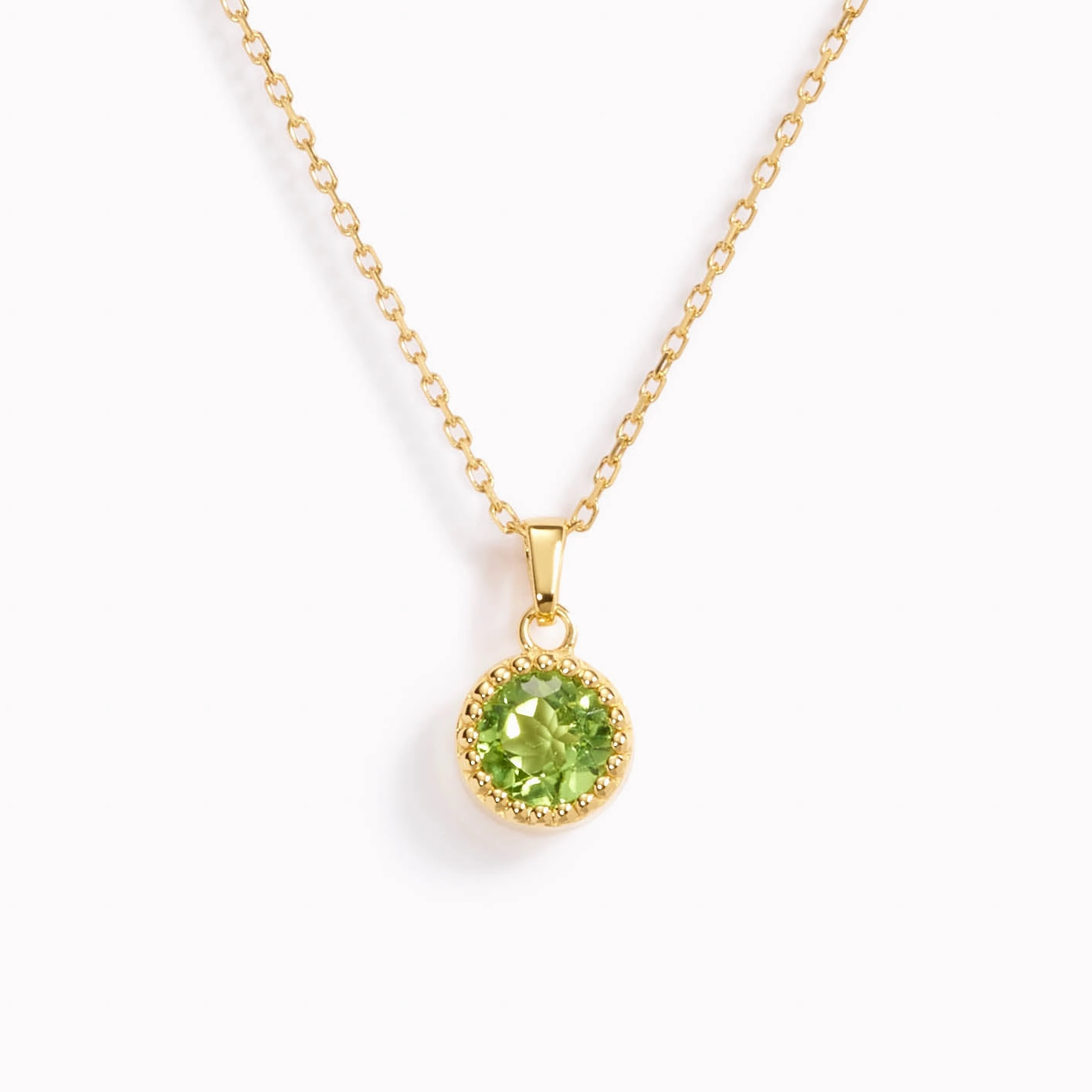 Trendy Layer August Birthstone Necklace - Peridot