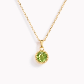 Trendy Layer August Birthstone Necklace - Peridot